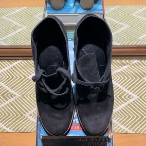 J. Crew Black Suede MacAlister High Heel Ankle Boots Size 8